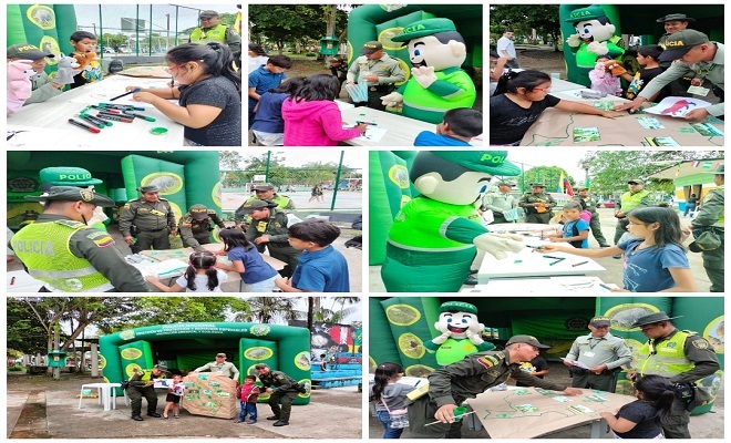 POLICÍA INSTALO STAND DE PROTECCIÓN A LA NIÑEZ EN EL “PARQUE DE LOS LOROS” DE LETICIA POLICÍA INSTALO STAND DE PROTECCIÓN A LA NIÑEZ EN EL “PARQUE DE LOS LOROS” DE LETICIA