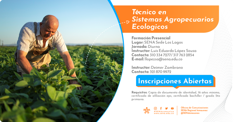 ¡Sé parte del Técnico en Sistemas Agropecuarios Ecológicos del SENA Regional #Amazonas! 🌎🌱👩🌾 ¡Sé parte del Técnico en Sistemas Agropecuarios Ecológicos del SENA Regional #Amazonas! 🌎🌱👩🌾