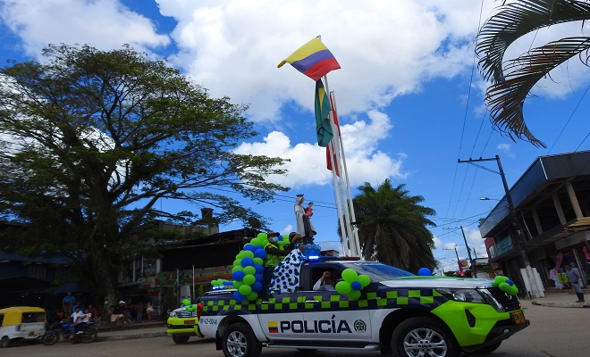 ASÍ CONMEMORÓ LA POLICÍA EL DÍA DE LA VIRGEN DEL CARMEN EN LA CIUDAD DE LETICIA