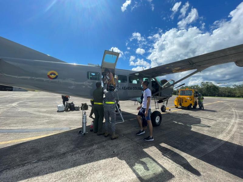 Menor de edad fue evacuado en aeronave de su Fuerza Aérea Colombiana