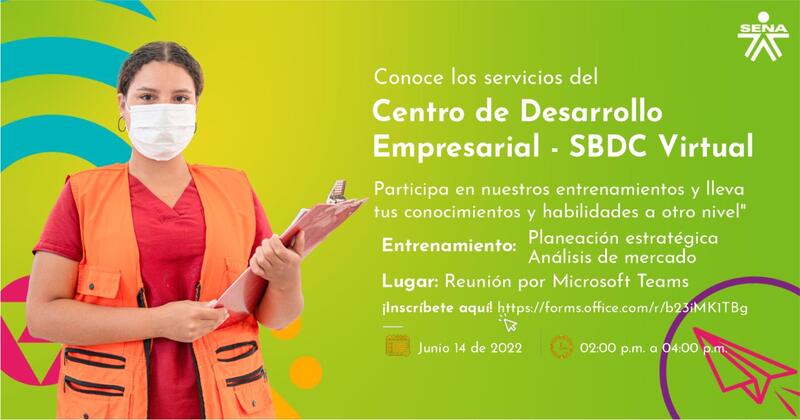 ¿Cómo lograr el éxito de tu empresa? Conéctate y descúbrelo este 14 con los expertos del Centro de Desarrollo Empresarial - SBDC del #SENA 😏👌🔝🚀 