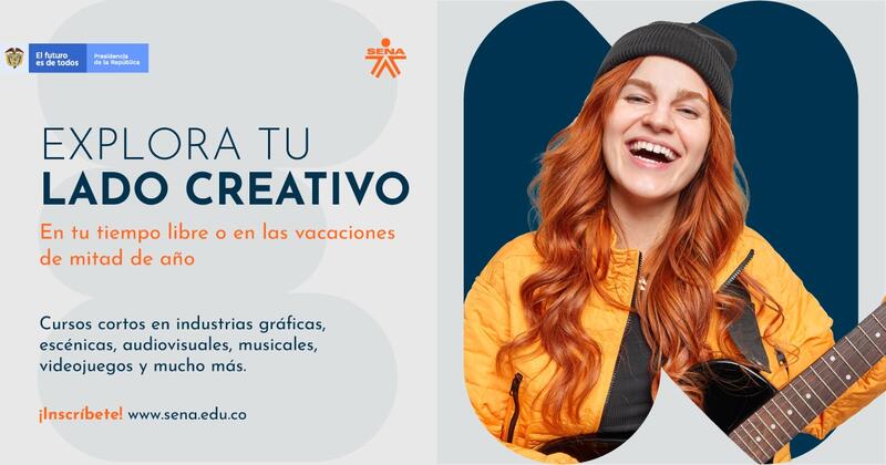  😍🍊¡Exploremos juntos tu lado creativo! Con los #CursosCortosSENA tenemos una oferta completa y variada para cualquier perfil. 📷🎵Fotografía, artes plásticas, diseño, comercio, turismo, música, joyería, moda, videojuegos y mucho más. ¡Inscríbete! 🎭✍️ 