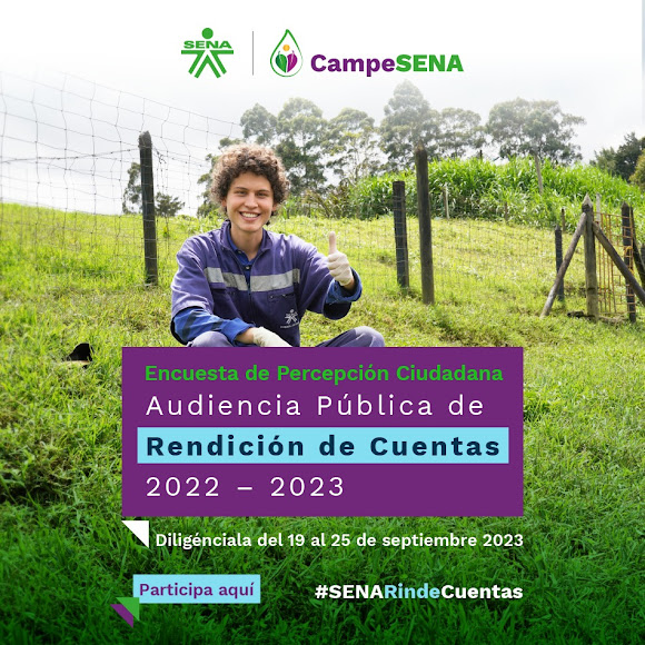 #SENARindeCuentas Te invitamos a diligenciar la Encuesta de Percepción para la Audiencia Pública de Rendición de Cuentas 2022 - 2023