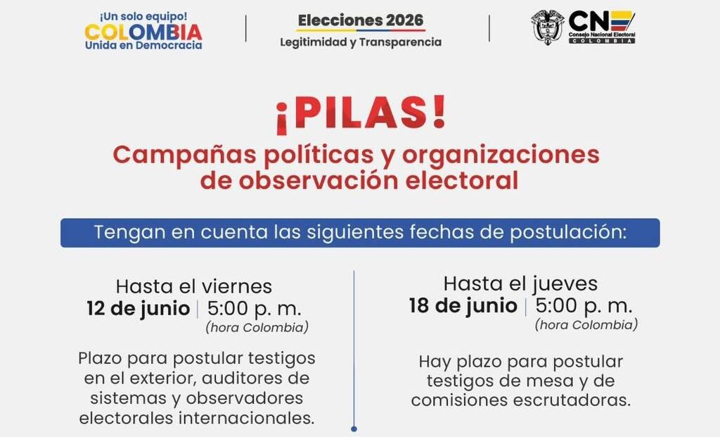 Se acerca la segunda vuelta: autoridades recuerdan fechas clave para la postulación de actores electorales
