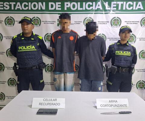 CAPTURADOS EN FLAGRANCIA DOS CIUDADANOS POR HURTO EN LETICIA