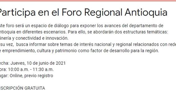 image for Participa en el Foro Regional Antioquia