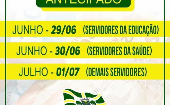 Salários de junho estão sendo antecipados image for Salários de junho estão sendo antecipados