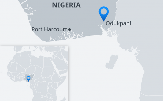 Mapa de la explosion de petroleo en la zona de Nigeria