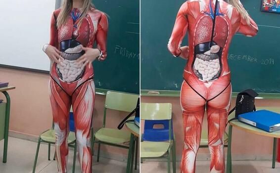 image for Profesora enseña a alumnos sobre anatomía de manera creativa