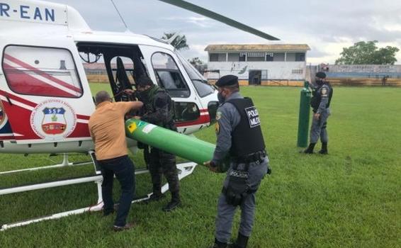 image for Governo usa  helicópteros para levar oxigênio para municípios do interior