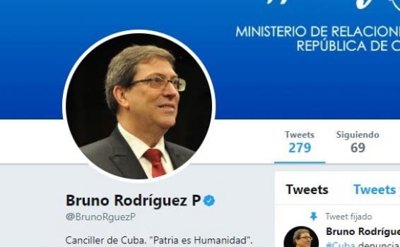 Captura de pantalla del twitter de canciller cubano
