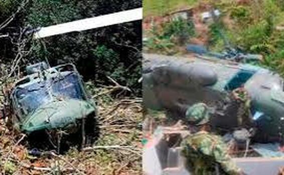 Fuerzas Militares investigan accidente de helicóptero en el Sur de Bolívar image for Fuerzas Militares investigan accidente de helicóptero en el Sur de Bolívar