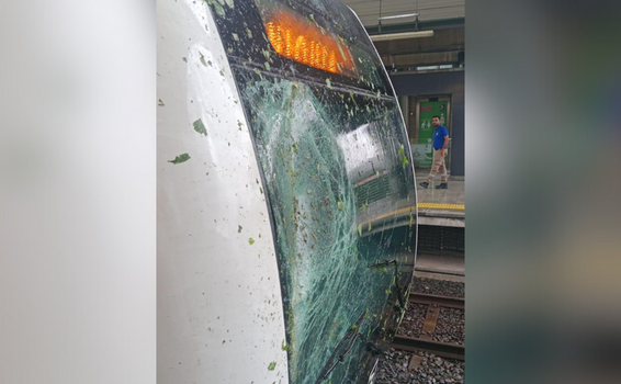 Rama de un árbol cayó sobre panorámico de un tren del Metro de Medellín y lo quebró image for Rama de un árbol cayó sobre panorámico de un tren del Metro de Medellín y lo quebró