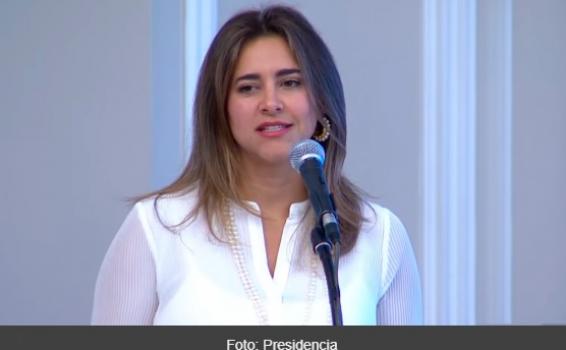 Primera dama de Colombia liderando campañas Maria Juliana Ruiz en una intervencion