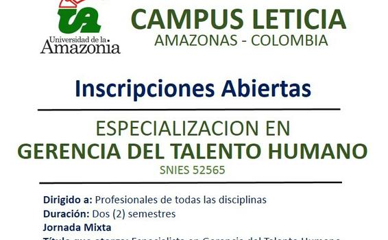 image for Inscripciones para las especializaciones en universidad Amazonía