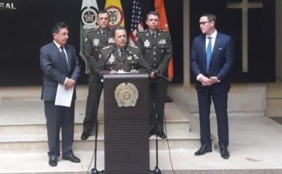 Alto mando de la policia en una rueda de prensa