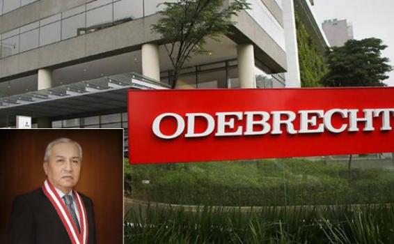 Montaje de foto de un fiscal peruano y Odebrecht