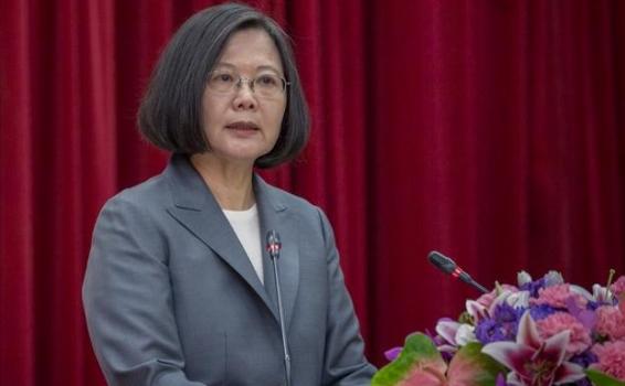 Presidenta de taiwanesa en una rueda de prensa
