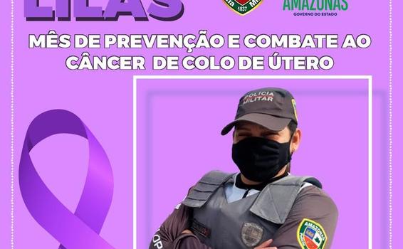 image for Polícia Militar participa de campanha ‘Março Lilás’ de combate ao câncer de colo uterino