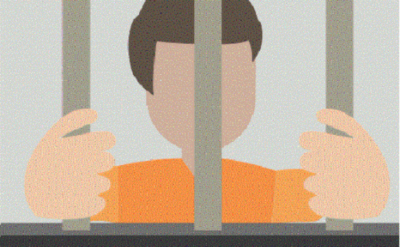 Animacion de una persona tras las rejas de un carcel