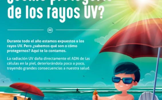 Como protegerte de los rayos UV Imagen ilustrativa de una playa con radiante sol