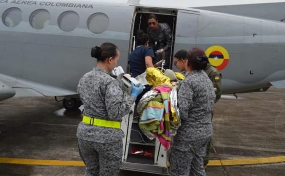 Salud de menor es salvaguardada por la Fuerza Aérea Colombiana en el Amazonas