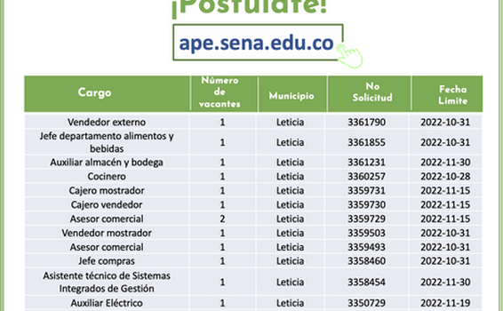 🙋🏽‍♀️🙋🏻‍♂️ Llegó #ExpoEmpleoSENA con 24 vacantes disponibles en Amazonas