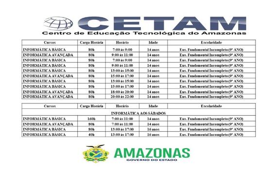 Inscrições para cursos de informática