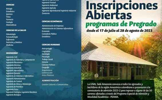 Abiertas las inscripciones para estudiar en UNAL