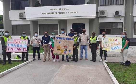 EN CONMEMORACIÓN AL DÍA MUNDIAL CONTRA EL TRABAJO INFANTIL, INTERVENIMOS DIFERENTES LUGARES DE LETICIA, JUNTO A AUTORIDADES POLÍTICO ADMINISTRATIVAS