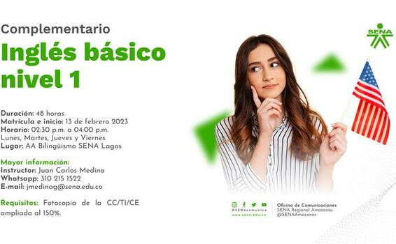 ¿Y si te retas a ser bilingüe en este 2023? ¡El primer paso es comenzar a estudiar un nuevo idioma! #EstudiaenelSENA e inscríbete en nuestro curso de Inglés Básico. ¿Y si te retas a ser bilingüe en este 2023? ¡El primer paso es comenzar a estudiar un nuevo idioma! #EstudiaenelSENA e inscríbete en nuestro curso de Inglés Básico.