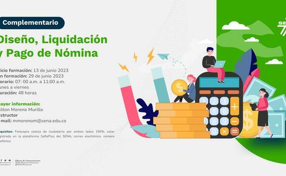 #EstudiaenelSENA el curso Diseño, liquidación y pago de nómina del SENA Regional #Amazonas (48 horas). 📈✅