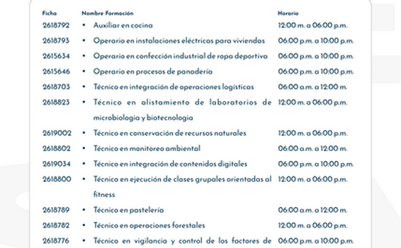  El SENA abre la nueva Convocatoria de formación presencial titulada del 2022