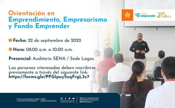 Emprender será un camino muy enriquecedor si lo haces de la mano del SENA, participa en la próxima orientación en Fondo Emprender. 