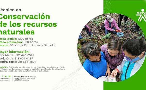 Estudia el Técnico en Conservación de recursos naturales en el SENA Regional Amazonas