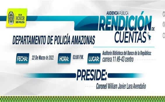 El Departamento de Policía Amazonas invita a la rendición de cuentas con enfoque en derechos humanos y paz 2021 El Departamento de Policía Amazonas invita a la rendición de cuentas con enfoque en derechos humanos y paz 2021