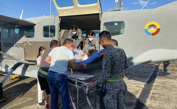 Menor que requería atención médica fue trasladada por su Fuerza Aérea Colombiana 