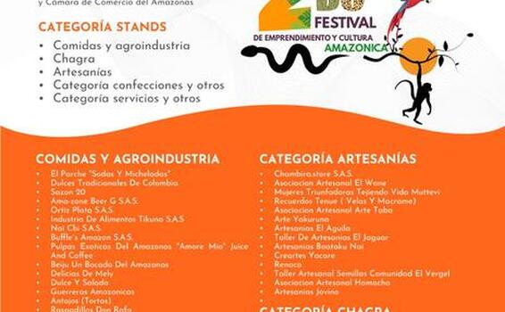 🔝 Esta es la programación del II Festival de Emprendimiento y Cultura Amazónica 🐒🧡💃🏽🕺🏽 del SENA Regional #Amazonas y la Cámara de Comercio del Amazonas 😎👌🏽🆒  ⏳No te lo puedes perder!!! 🥳