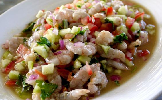 Ceviche con camarones Comidas Peru
