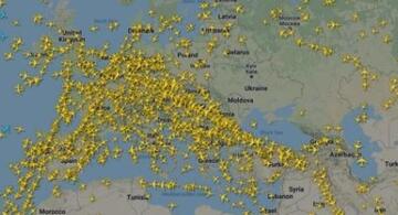 image for  Aviones esquivan el espacio aéreo de Ucrania para evitar el conflicto
