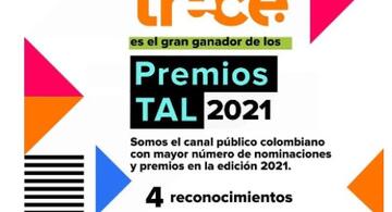 image for Cuatro galardones para el Trece en los Premios TAL 2021
